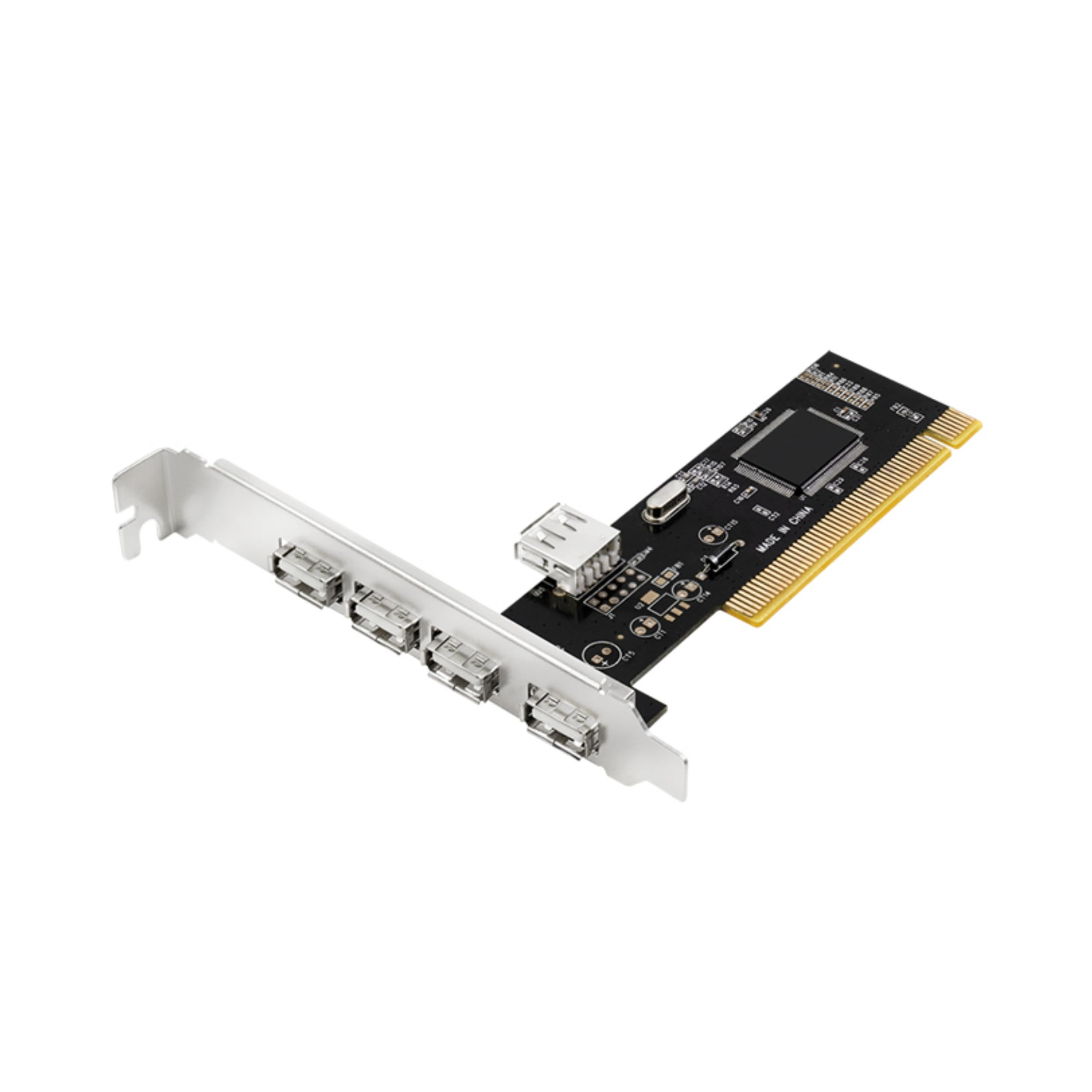 LogiLink PC0028 - Tarjeta PCI (USB 2.0/​4+​1 Port, 4X External + 1x Internal, Via Chip)