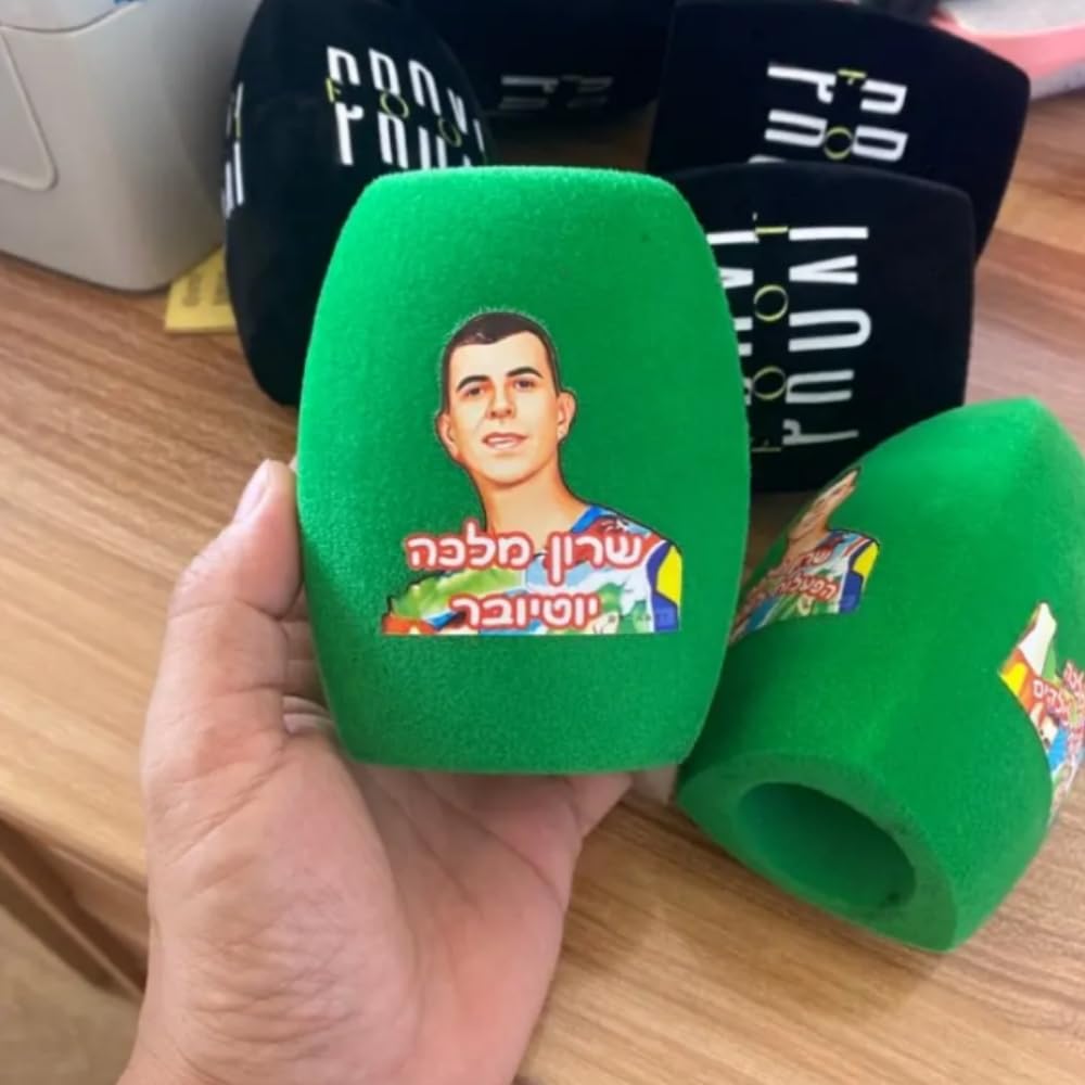 Flocking Mic Sponge Print Logo Covers Customized Microphone Windscreen Foam Windsshield For TV Stations Reporters Interview (Green)