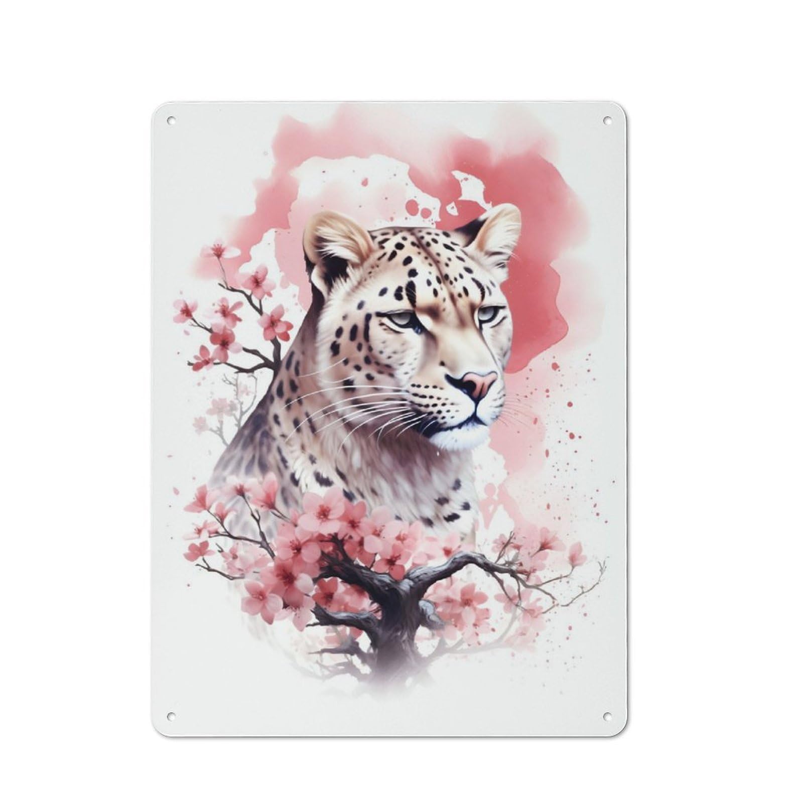 Junmoney Leopard Retro Metal Sign With Design 40X30cm, Weathered Look Shed Wall Plaque For Garage, Workshop, Shed Or Utility Room