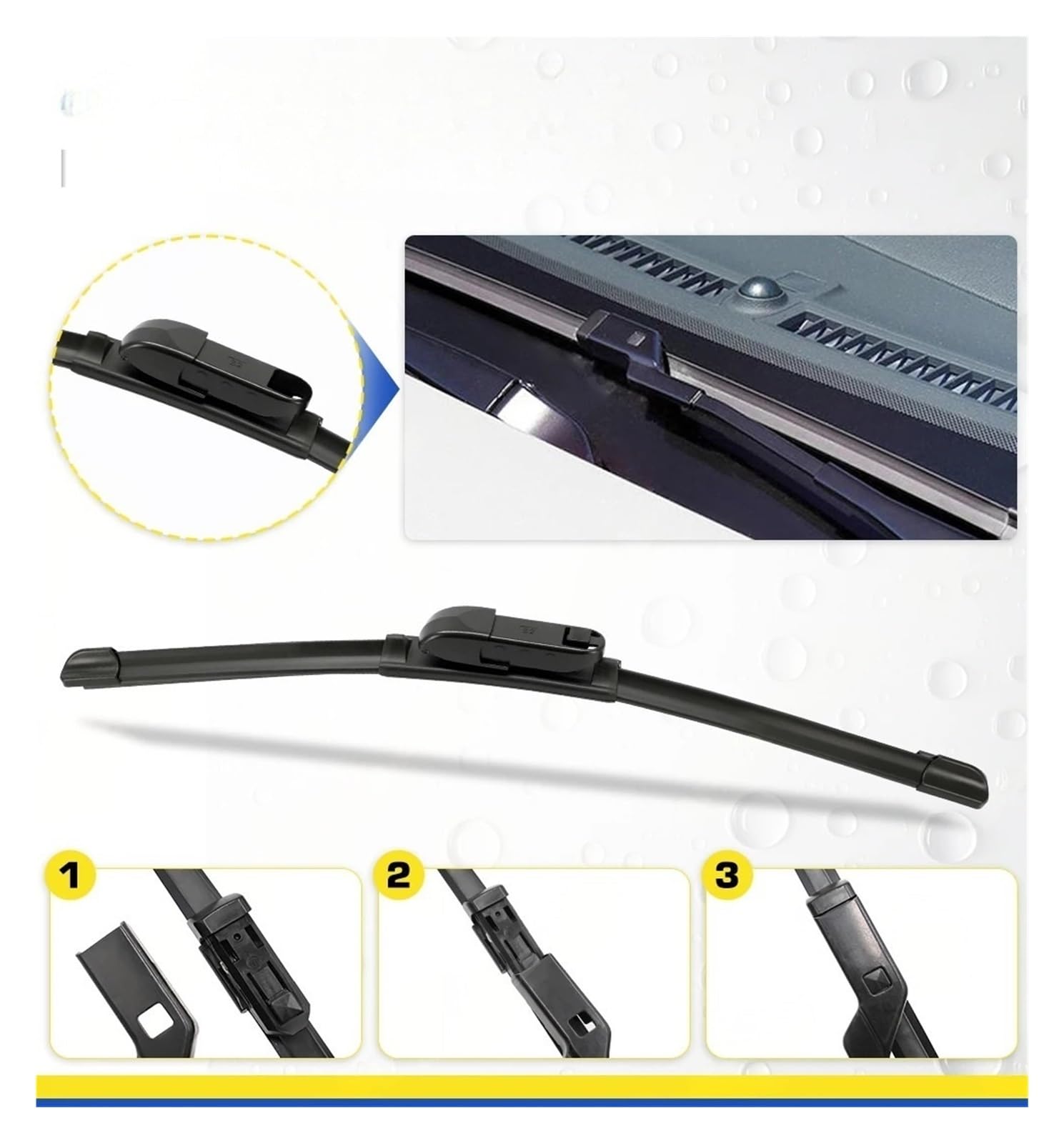 spazzole tergicristallo per auto Tergicristallo per Tesla per modello 3 2017-2026 Spazzole tergicristallo anteriori in gomma e silicone Parabrezza(Left-hand drive,Rubber wiper)