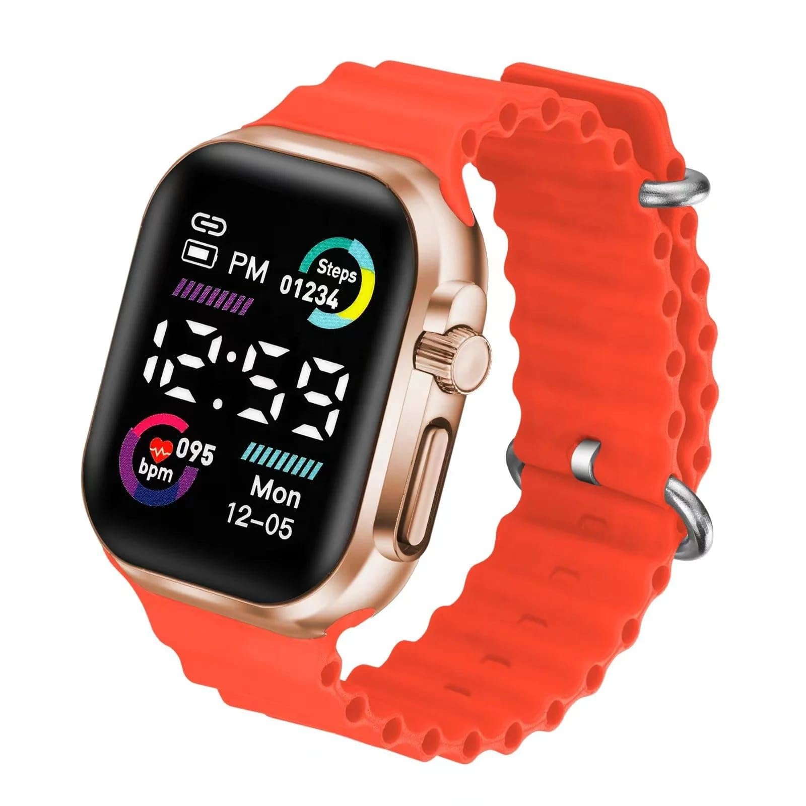 Digital Led Smart Black Dial Watch Classy Digital Watch Wrist Watch Kids Boys Girls Touch Screen Ultra Look Trendy Unique Strap Watch (Red, Plastic) (B0CTQM98PC) Amazon Price History, Amazon Price Tracker