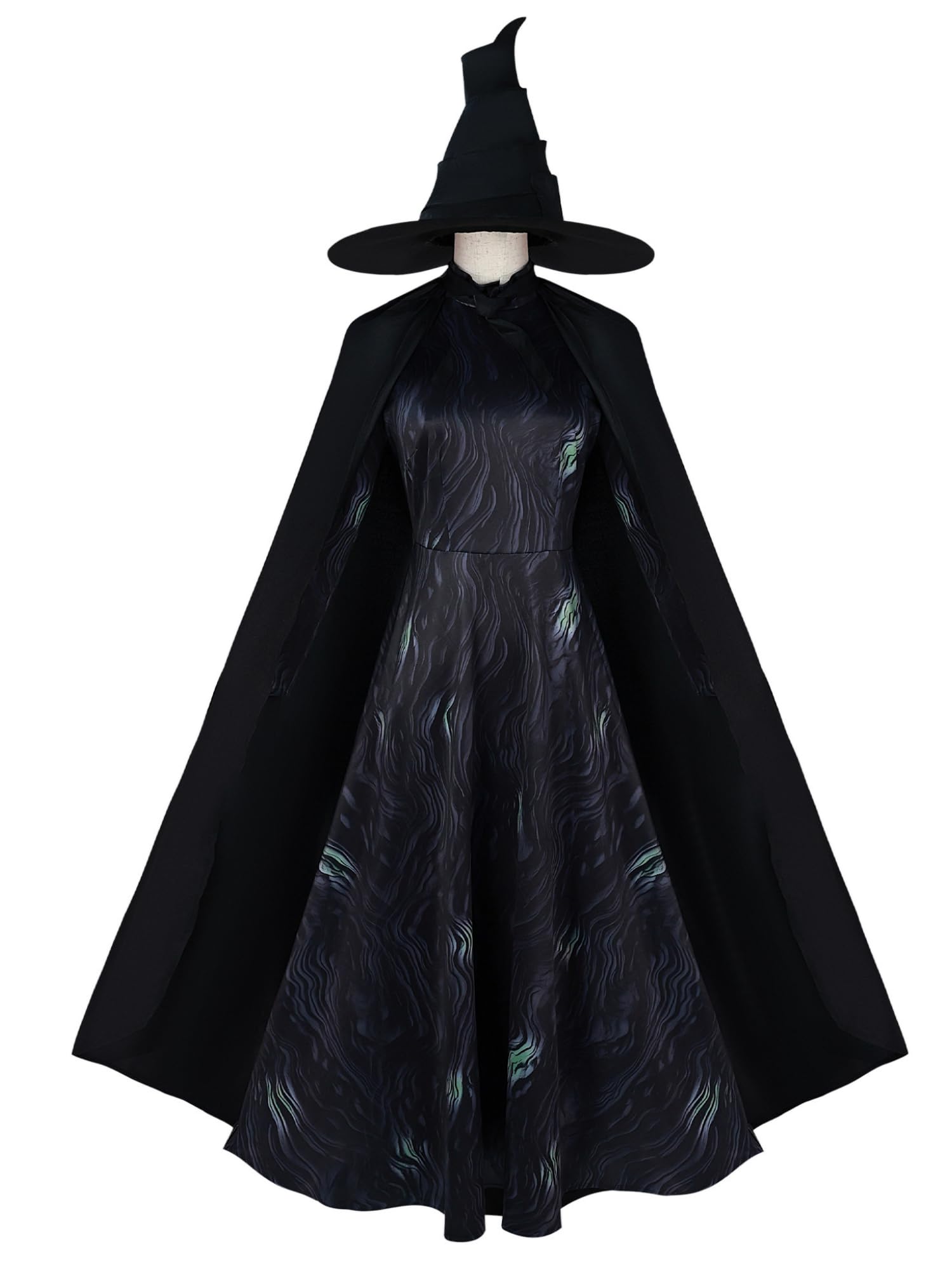 NSPSTT Witch Costumes Elphabaโ Damen Fancy Dress Fairy Tale Costume Witch for Cosplay Halloween, Black, S โ image 1