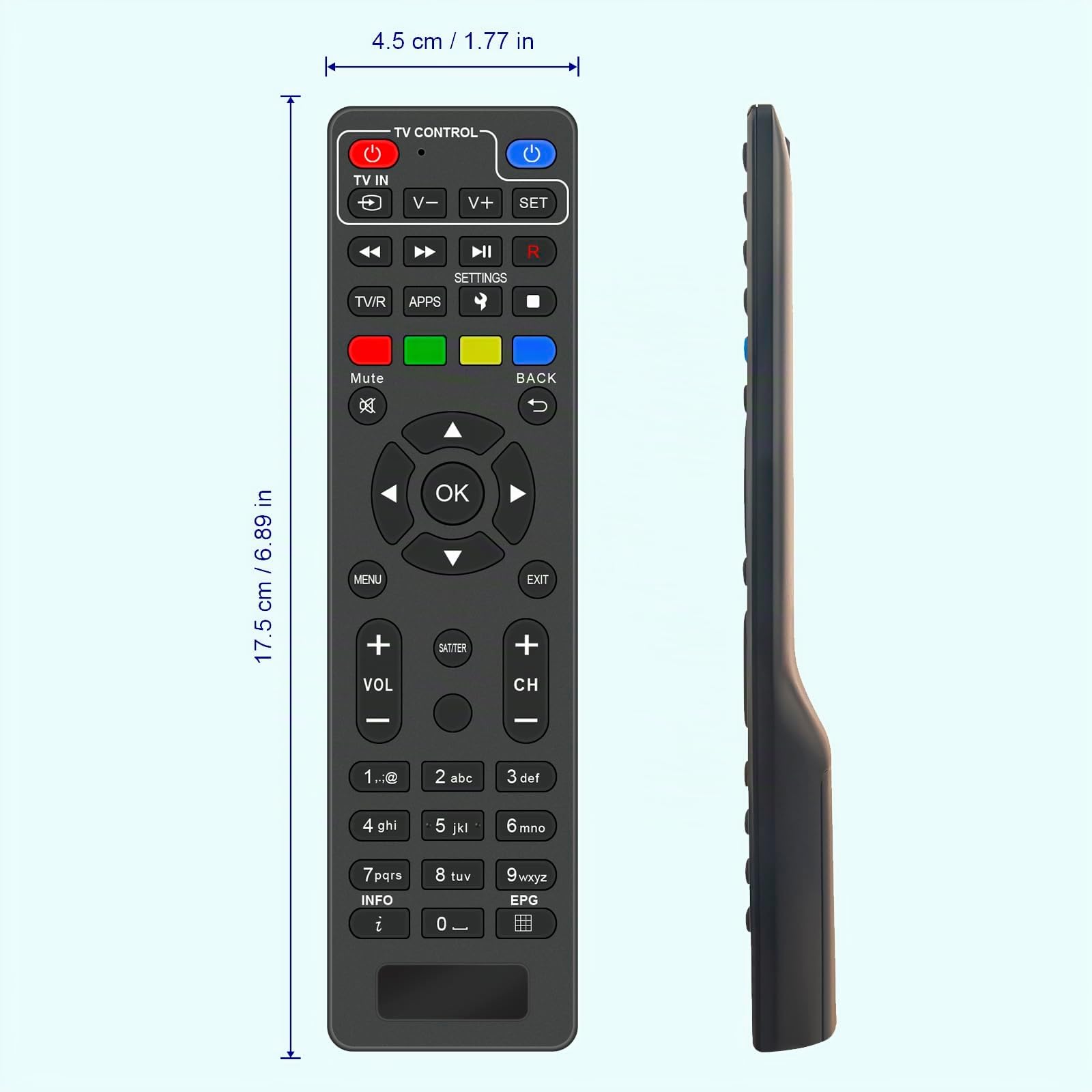 VINABTY Nuovo Telecomando di ricambio ﻿Per DIGIQUEST Decoder tivùsat COMBO 4K Q80 Per ﻿﻿﻿DIGIQUEST Decoder tivùsat COMBO 4K Q90 Remote Controller