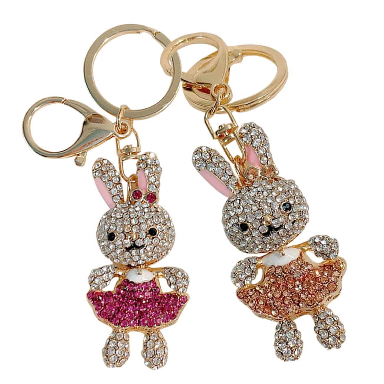 SHERCHPRY 4piezas Llavero De Conejo De Cristal Rhinestones Adorno Para Bolso Accesorio Ligero y Atractivo Para Claves y Mochilas Diseño Elegante y Moderna Decoración