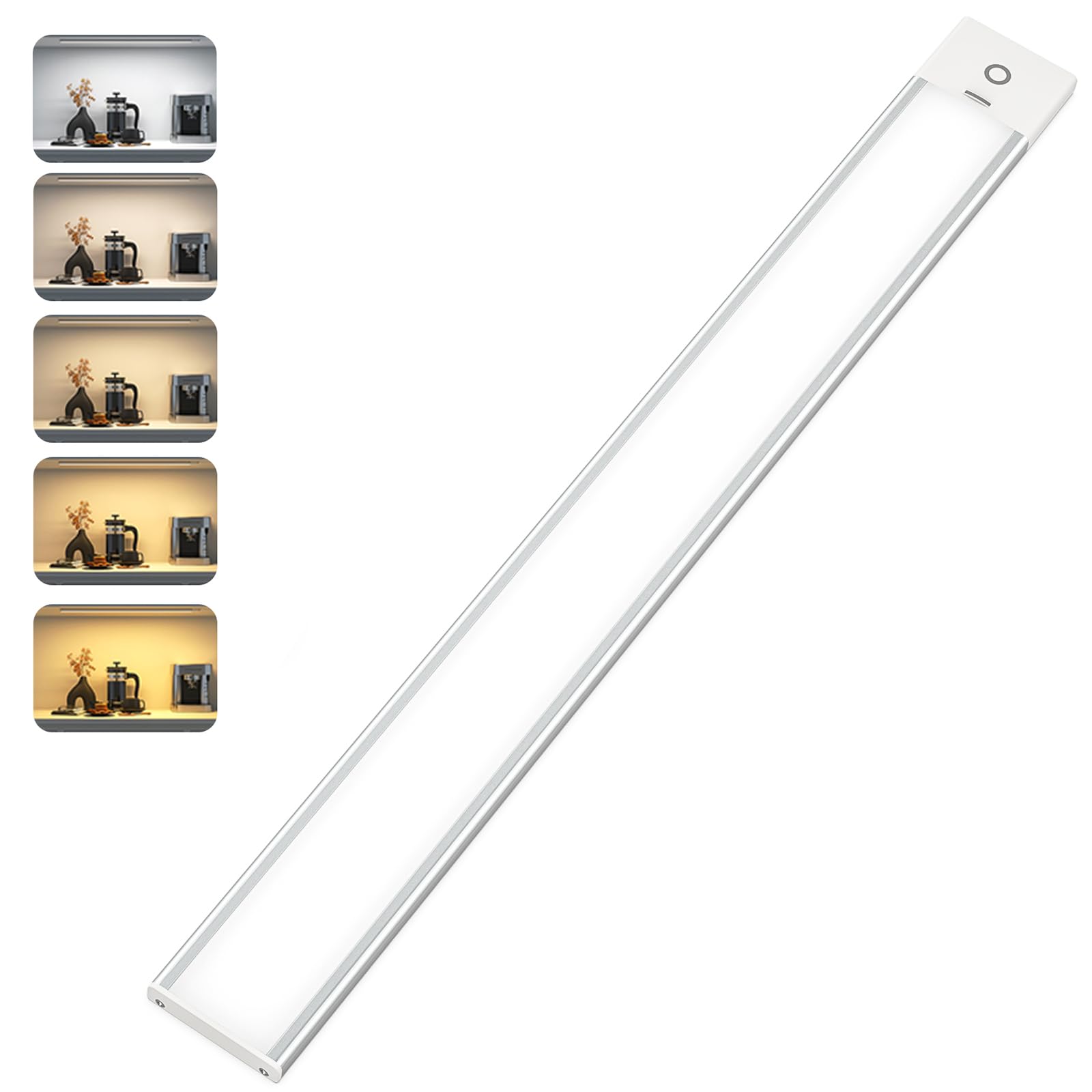SIBI LIGHTING Unterbauleuchte Küche LED, 40cm Dimmbar Lichtleiste 5 Farbtemperatur Schrankbeleuchtung, LED Leiste Ultra Dünn 7mm, Unterbaulicht 8W, 370lm