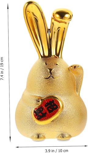 Miniatura 4 de Totority 3 piezas de hucha de conejo irrompible conejo moneda banco de la buena fortuna estatua 2023 decoración de año nuevo chino figura de conejo