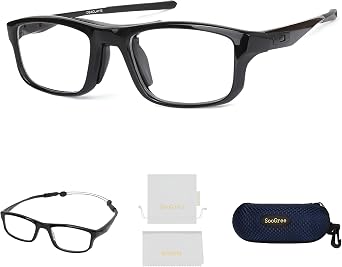 SooGree Sports Goggles Glasses Football Soccer Safety Glasses Goggles Adjustable Strap Interchangeable Temples for Men Youth