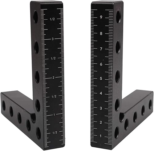 Miniatura 4 de Kipokalor Un juego de cuadrados de posicionamiento de aleación de aluminio rojo de 90 grados, abrazaderas de ángulo recto, carpintería, herramienta