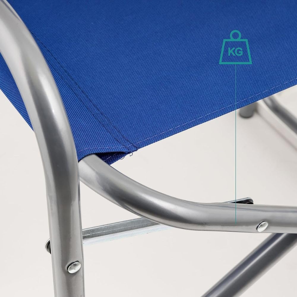 cecaro group Folding Director's Chair in Tubular Steel – Ergonomic