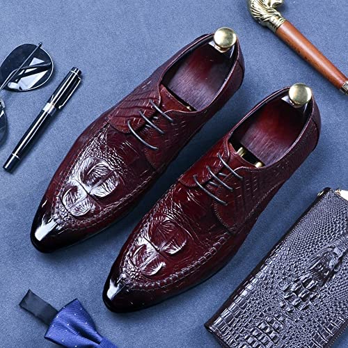 Formal Dress Oxford Shoes for Men Block Heel Slip On for Club Genuine Leather2