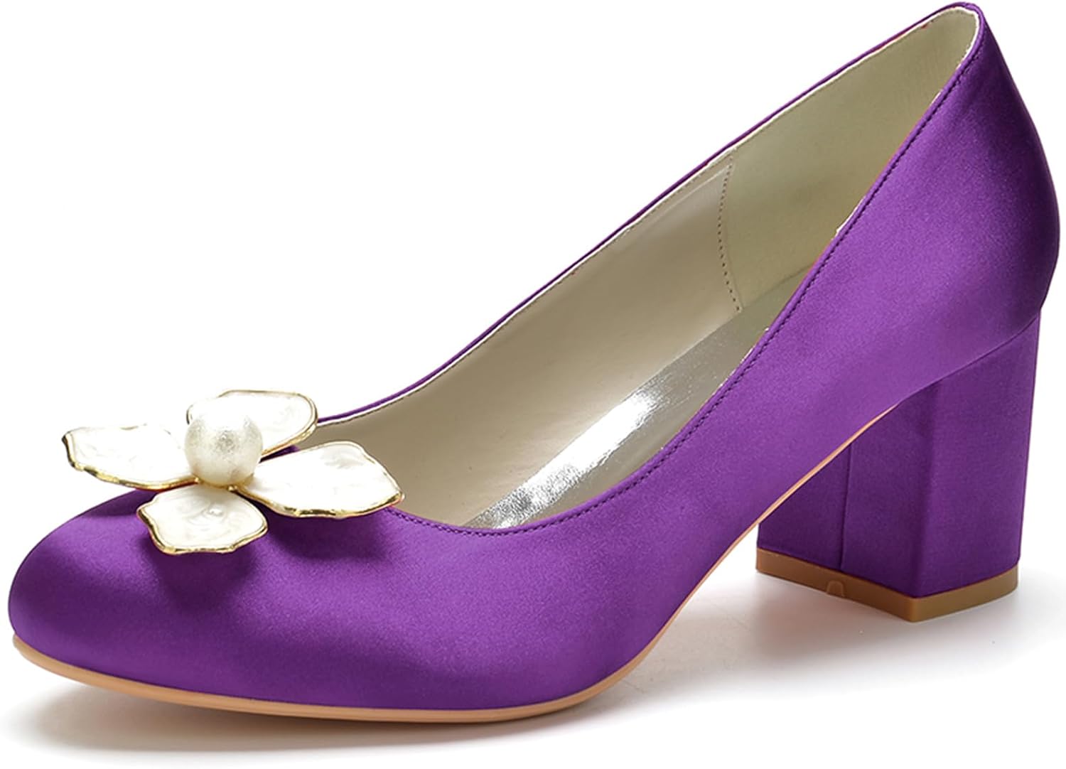 HDEUOLM Escarpins Femme Talon Bloc 7,5 Cm – Chaussures Élégantes Bout Carré Pour Mariage Et Bureau