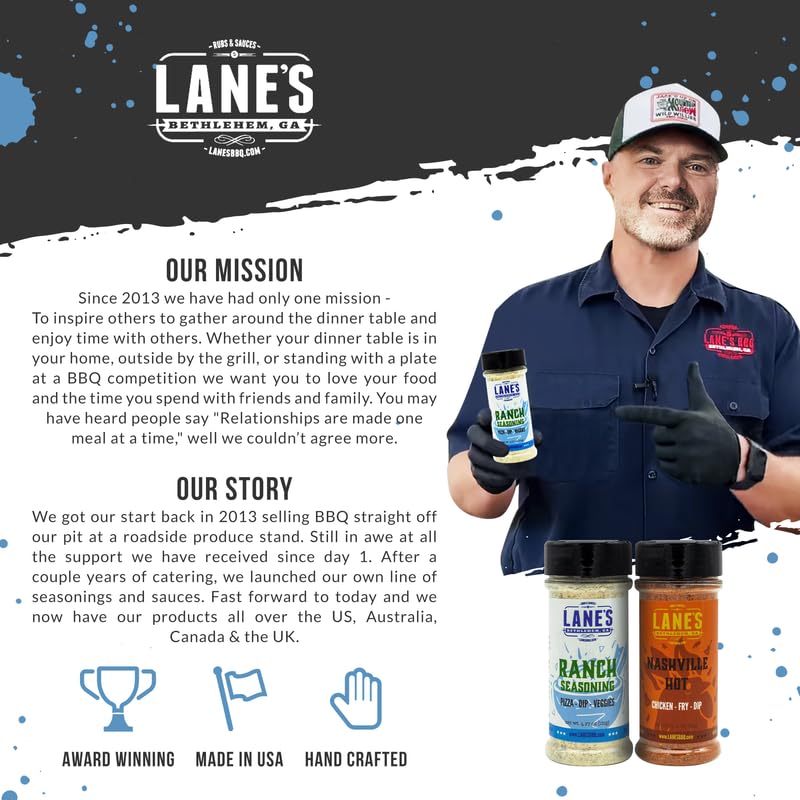 Miniatura 7 de Lane's Ranch - Condimento de alas de pollo, polvo de condimento rancho totalmente natural, perfecto para papas fritas, pizza, salsas y masajes de