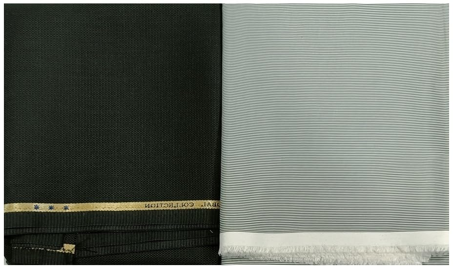 Fetiya Premium Unstitched Shirt and Trouser Fabric Set, Striped Polycotton, Formal Style, for Men-image-4