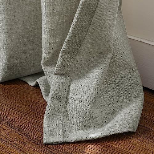 Drapé texturé gris imitation lin 142x213 cm plissé traitement de fenêtre - 5