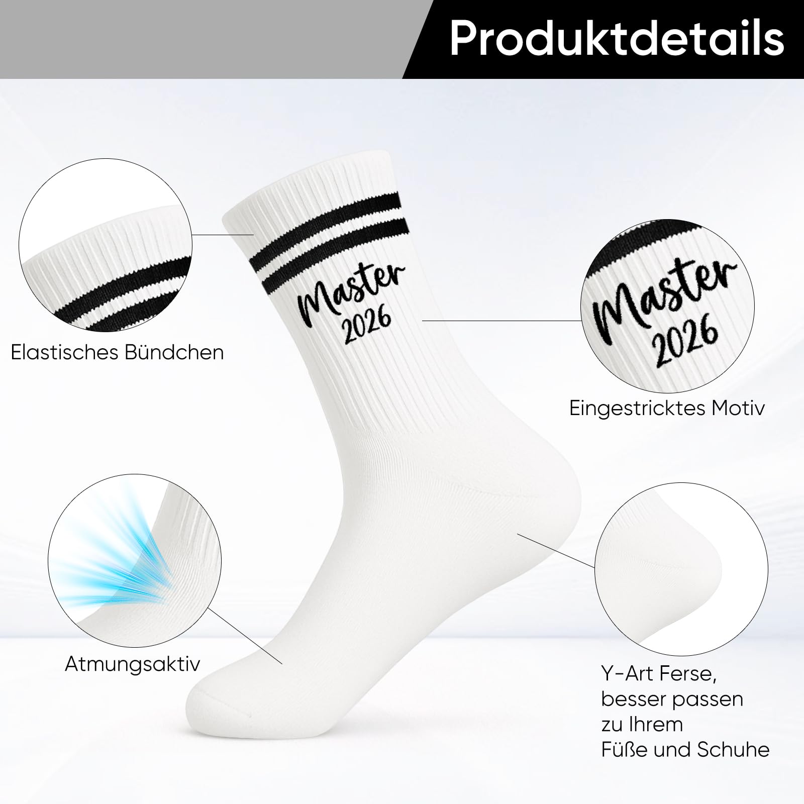 Master Abschluss Geschenk Set 2026 – Master Geschenk Socken Mit Strickmotiv Eu 36-44 , Edelstahl Schlüsselanhänger & Geschenktaschen – Graduation Gift Für Damen Herren, Geschenke Zum Masterabschluss