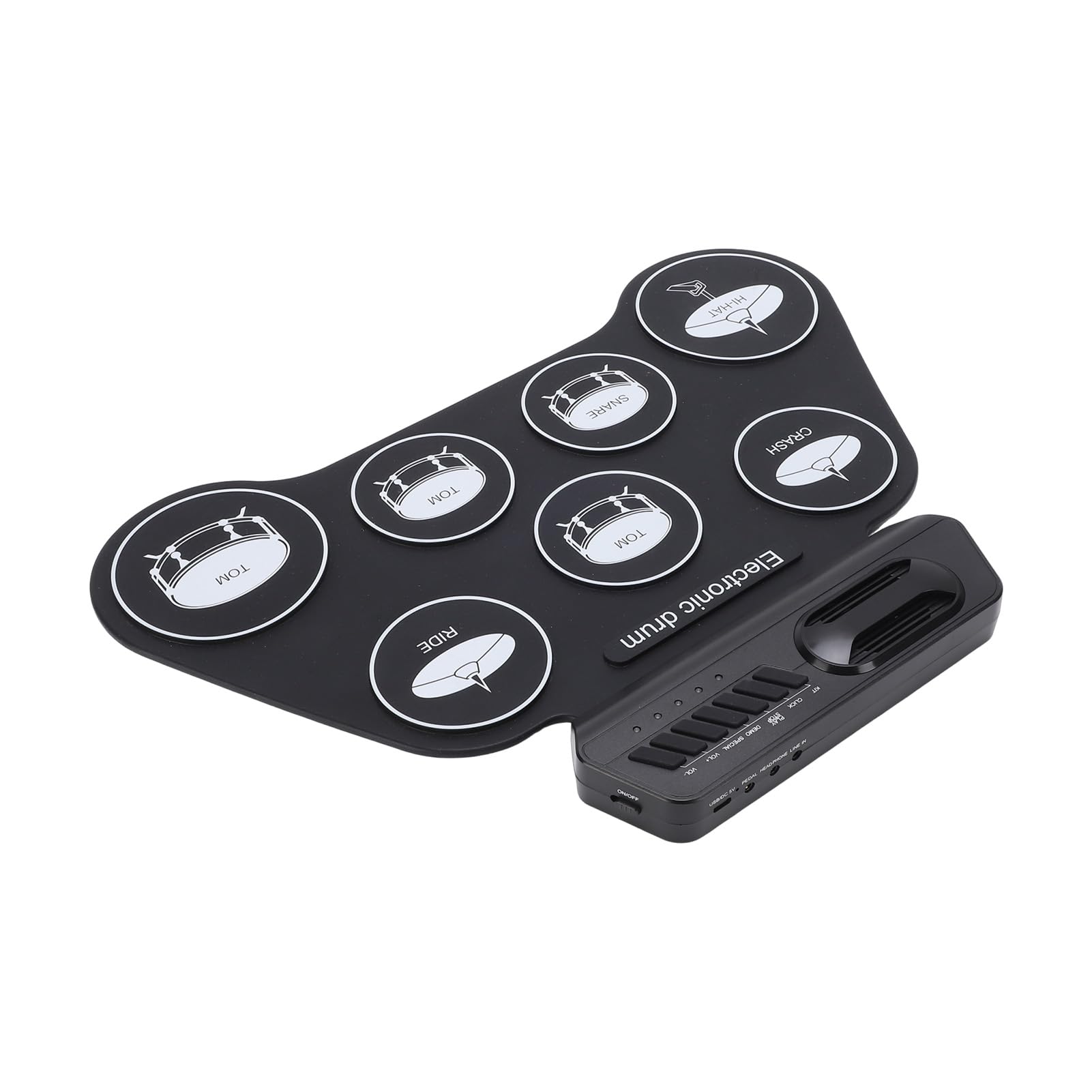Batería Electrónica Silenciosa, Set Silicina Suave Septimo con Metrónomo Integrado, para Práctica Casera Educación Musical Niños y Adultos Aprendizaje Regalo