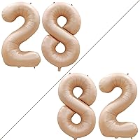 Vista 314 de GOER Globos con el número 80 para decoraciones de fiesta de cumpleaños número 80, globos de helio de aluminio jumbo de 42 pulgadas para 80 Oro rosa