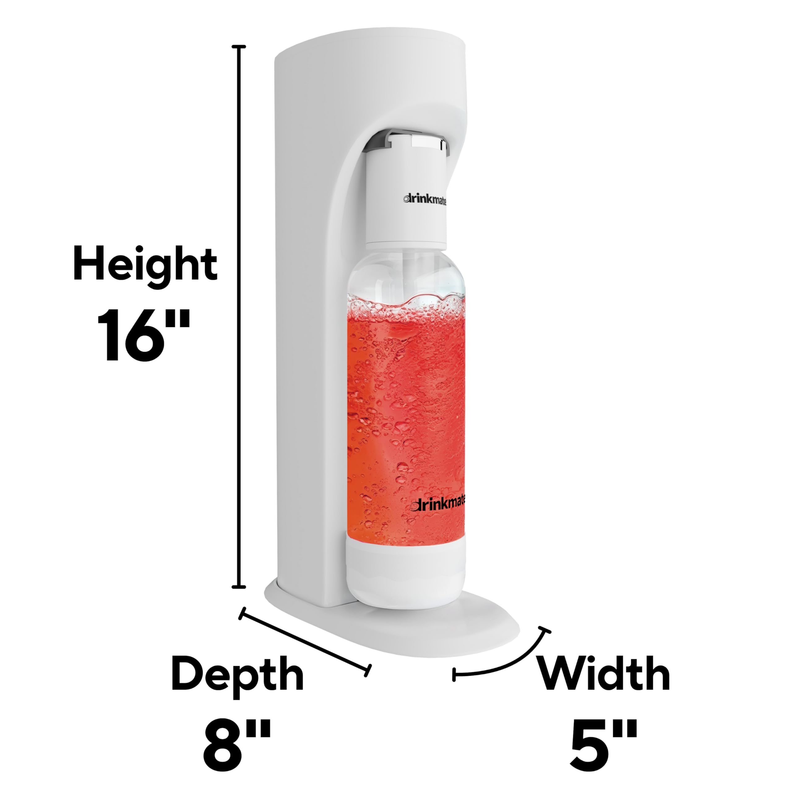 Drinkmate Macchina per Bevande Gassate Senza Cilindro di CO2 - Bianco Classico