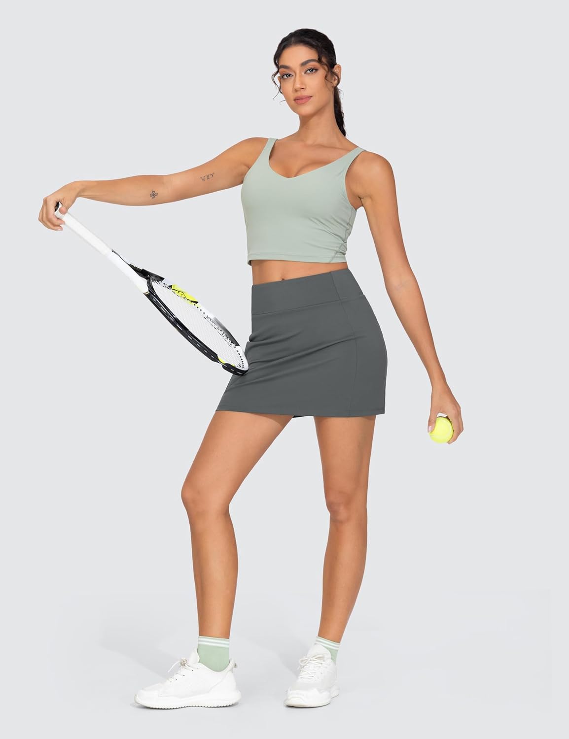 THE GYM PEOPLE Women's High Waisted Golf Skorts Tennis Mini Athletic Active Skirts Built-in Shorts with 3 Pockets - Image 6