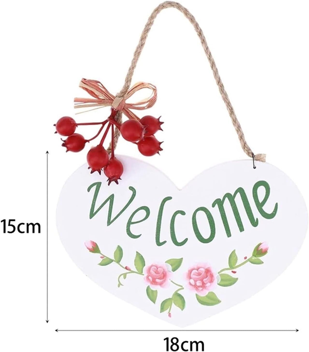 Rysunek na jedwabnym zwoju, Świąteczny znak powitalny Wisząca tablica na drzwiach wejściowych, ręcznie wykonana z drewna 18x15cm