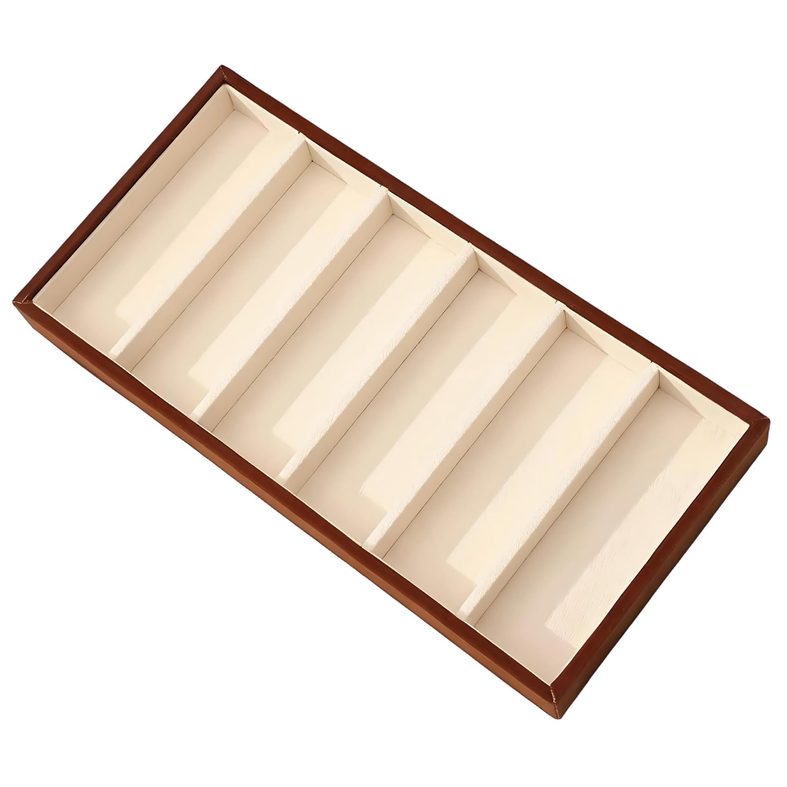 Elnwnnkc B Multiple Compartment Wooden Eyewear Organizers With Flannel Fabric For Glasses Protective Eyewear Display Case