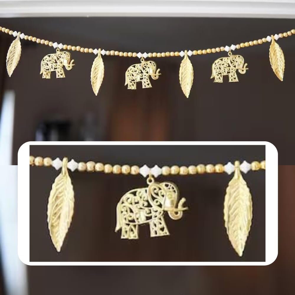 Divyakosh Handicraft Gold Elephant & Leaf Toran for Home Decoration and Office Decor|Door Hanging for Door Decoration, Thoranam/Thorans for Main Entrance Door, Latest Bandarwal for Home Door | (B0CNRLC26D) Amazon Price History, Amazon Price Tracker