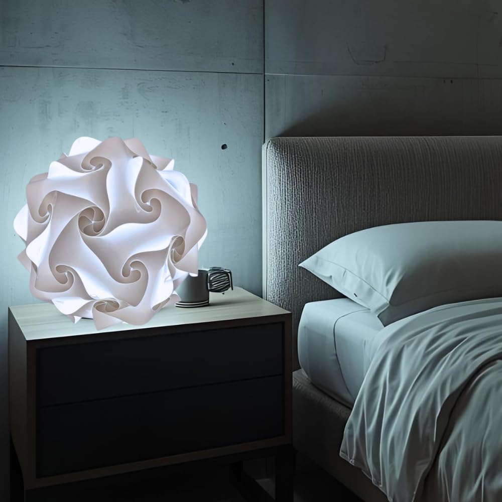 LAMPADESIGN Paar Nachttischlampen FIOCCO Modell Weiße Kugel Durchmesser 23 cm Lieferung montiert 2 Glamour Chic Nachttischlampen Schlafzimmerbeleuchtung