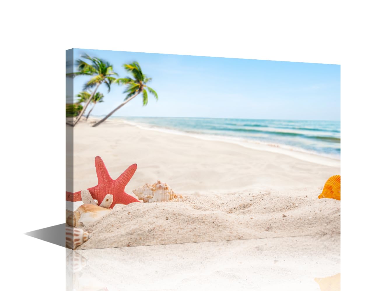 Beach and Dunes Canvas Wall Art Colorful Sunset Pictures Contemporary Artwork Posters Print On Canvas Sand Dune Wall Art for Living Room Framed Ready to Hang (24''Wx 36''H)