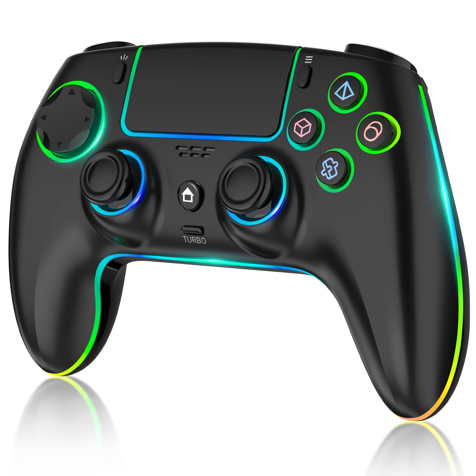 MYSTILUCK Wireless Pro Controller for PS5/Pro/PC/MAC/Mobile/Steam Deck, Gamepad with 7 Color RGB Lighting/Hall Effect Joystick&Trigger/Turbo/Programmable/Headset Jack/Dual Vibration/1500 mAh Battery — view 10