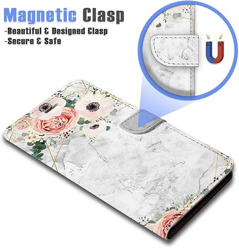 Miniatura 5 de Funda con tapa para iPhone 13 Pro Max, diseño artístico, estilo cartera, protección de cuerpo completo con flor de fantasía AD003 (#24880 flor de