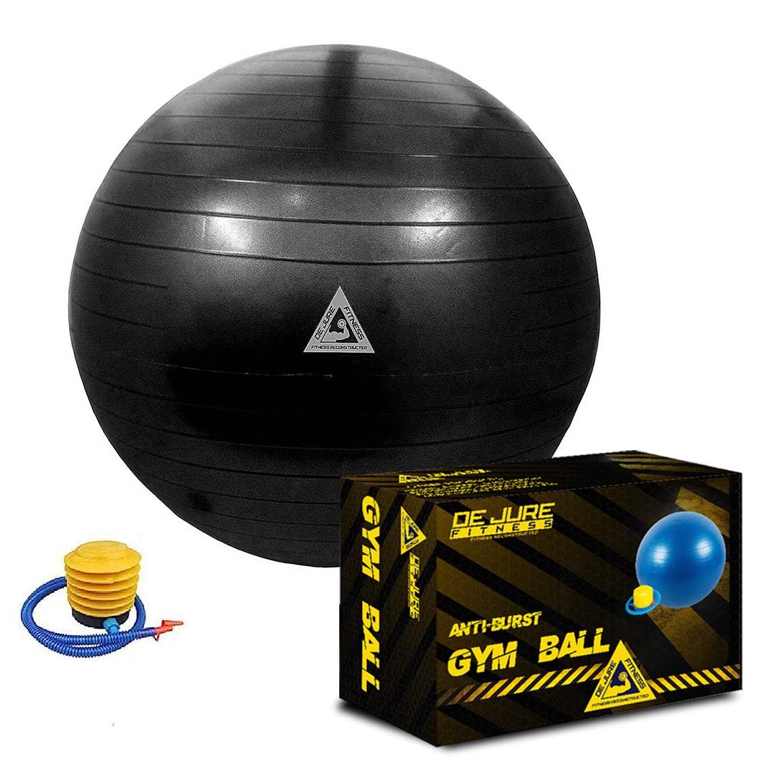 DE JURE FITNESS Gym Ball for Exercise & Fitness with Foot Pump Anti Burst Black Colour Workout, Pregnancy, Physical Therapy, Core Strength Training. (85 CM) (B0CBFX6T1K) Amazon Price History, Amazon Price Tracker