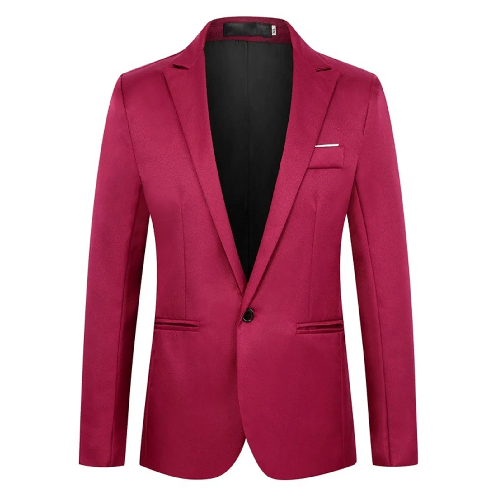 Chaqueta de traje de hombre con solapa puntiaguda y un solo botón, ajuste delgado, para negocios, boda, fiesta, casual, traje