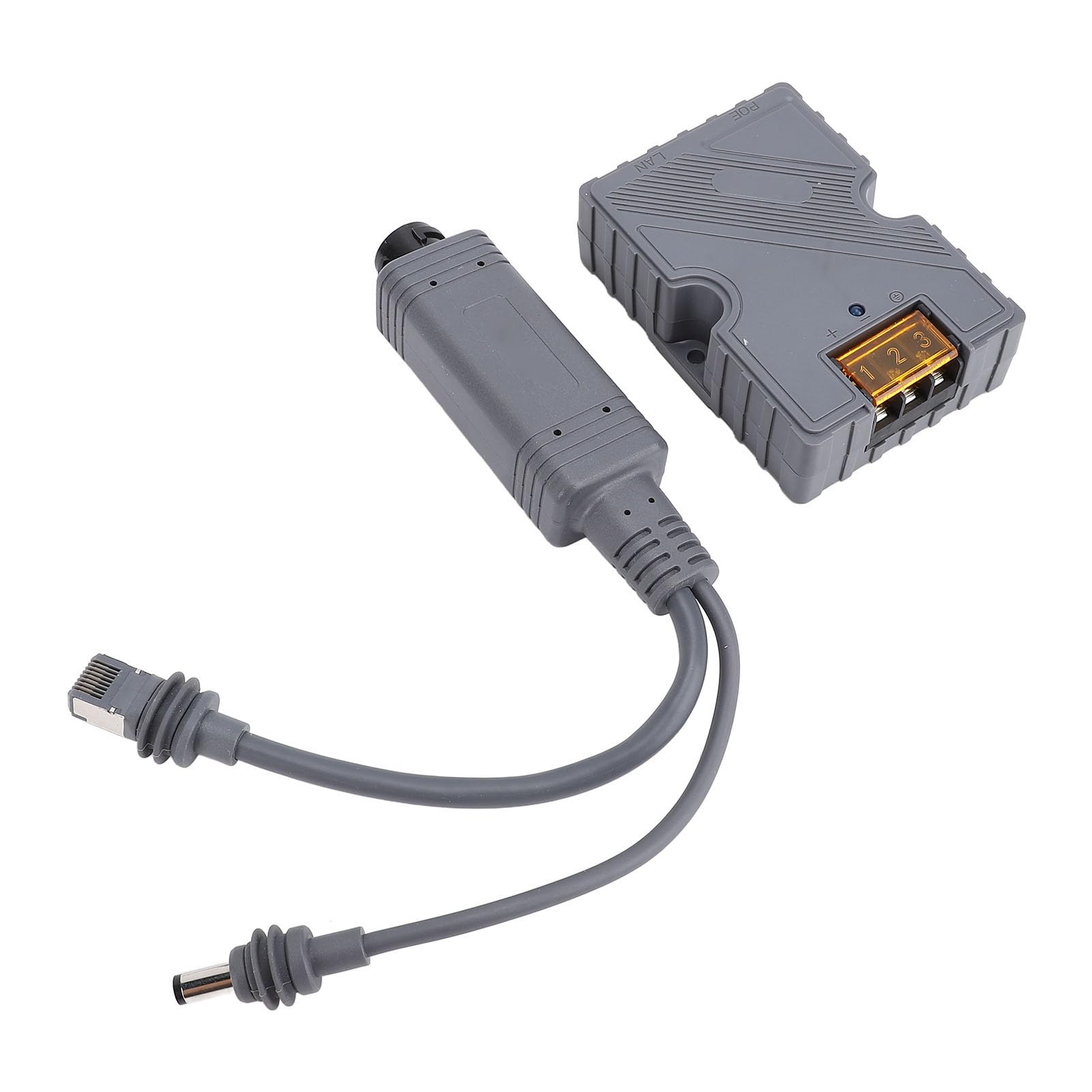 150W GigE PoE Injector with Splitter DC48-57V 3A 10/100/1000Mbs Gigabit Ethernet PoE Injector ESD Guard for Mini Antenna Device DC Input ABS Material