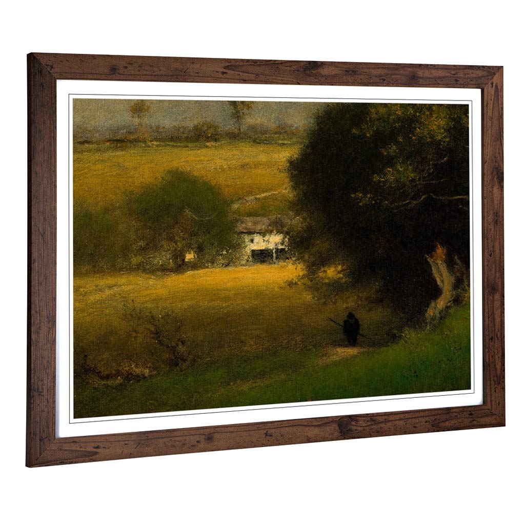 Big Box Art Framed Print of George Innes Landscape (3) Design | Wall Art Picture | Home Decor for Kitchen, Living, Dining Room, Bedroom, Hallway, Office, Walnut, A2 / 24.5x18 Inch / 62x45cm