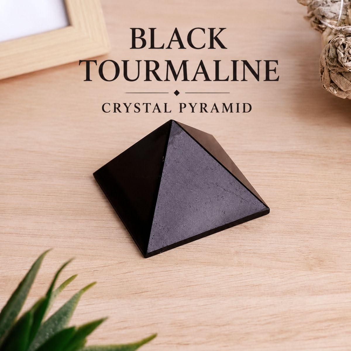 Black Tourmaline Crystal Pyramid for Meditation, Reiki & Feng Shui (10-20 Gm) | Decorative Showpiece for Vastu Home Decor & Housewarming Gift | Healing Crystals for Protection & Grounding