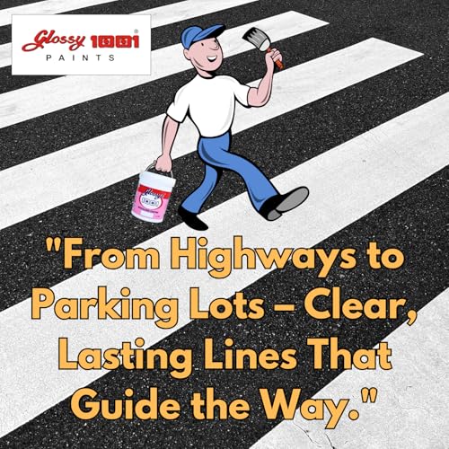 Image of 1001 Specialised Coating Road Marking Paint For Curb, Traffic Road, Pavement Striping, Parking Lots, Crosswalks, Driveways, Airports, Traffic Signs, Painting, Arts & Crafts (1 Ltr - White)