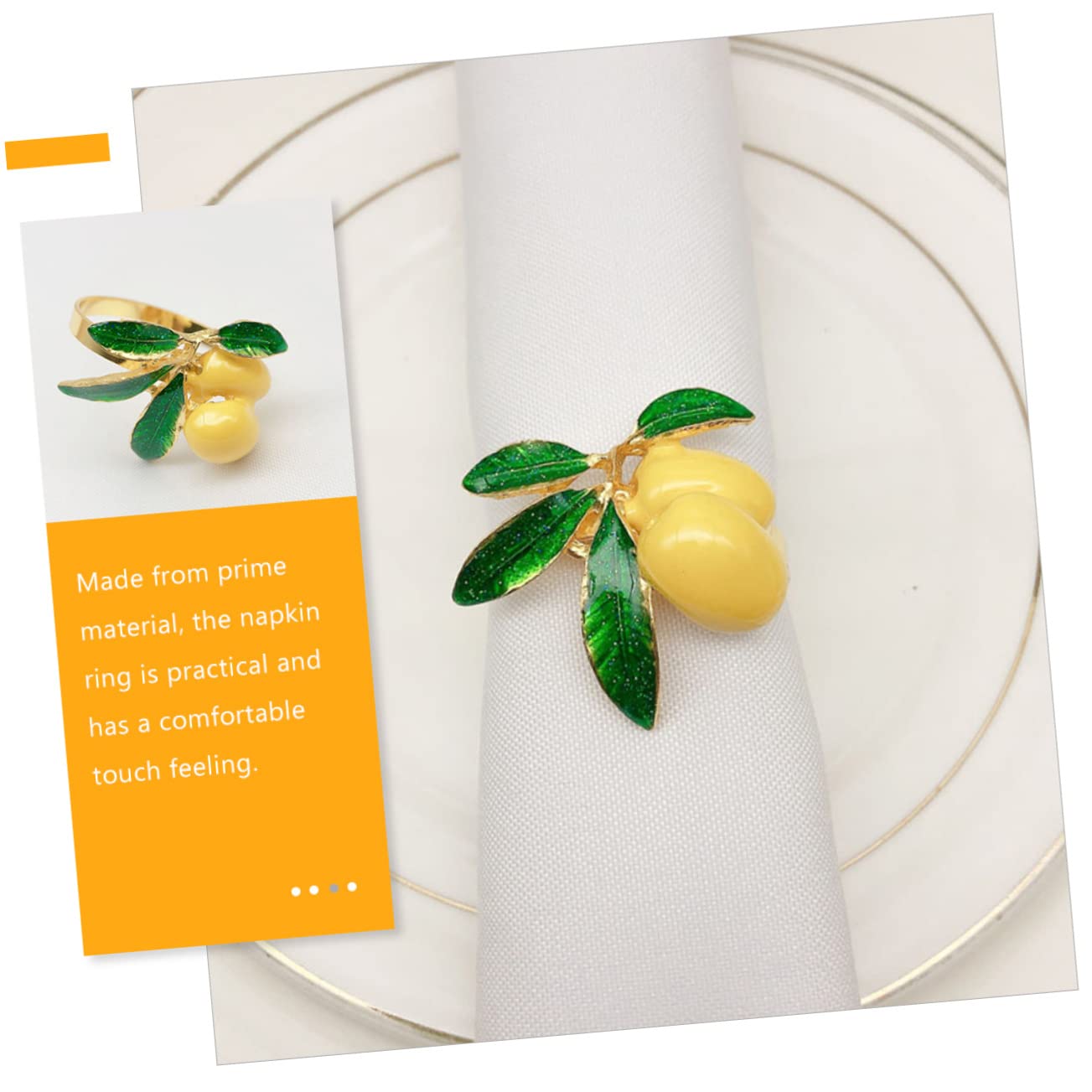 MAGICLULU 12stücke Zitronen Serviettenringe Für Hochzeiten Und Partys Dekorative Napkin Buckles Für Hawaiianische Feiern Tischdekoration Leuchtendem
