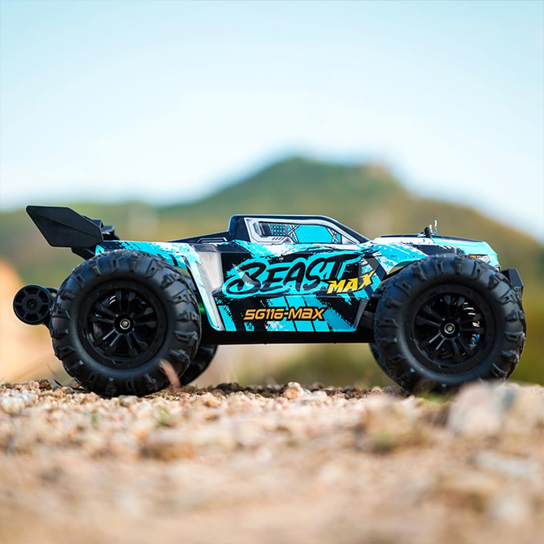 Samochód terenowy RC w skali 1/18, SG116MAX, szybki amfibia, 4WD RC, ciężarówka terenowa ze światłami LED, zdalnie sterowana ciężarówka dla dorosłych (wersja bezszczotkowa)