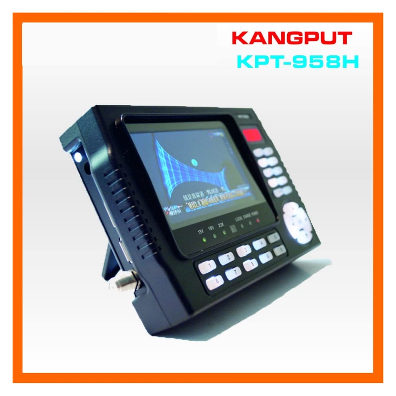KPT-958H 4.3 Pollice TV DVB-S / S2 Ricevitore Sat Finder Portatile multifunzionale HD. Monitor del serraggio satellitare. Mpge4,Serie Pro