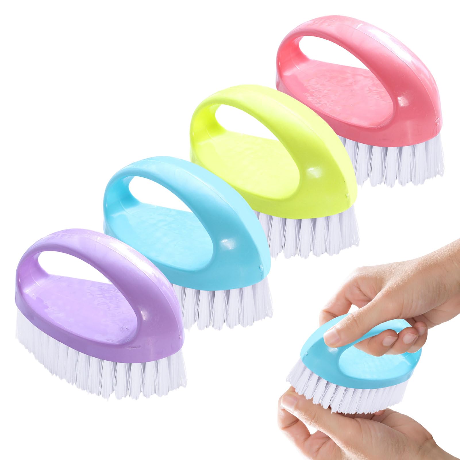 Nail Brush 4pcs Nail Brushes for Cleaning Nails Nylon Firm Stiff Bristles Nails Scrubbing Brush Deep Clean Scrubber for Mechanics Gardeners Hand