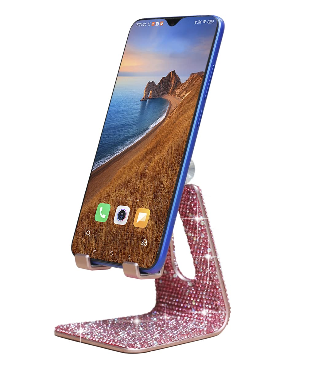 Soporte ajustable para teléfono celular con diamantes de imitación, soporte para teléfono para escritorio, soporte de escritorio, soporte de escritorio para teléfono, compatible con iPhone