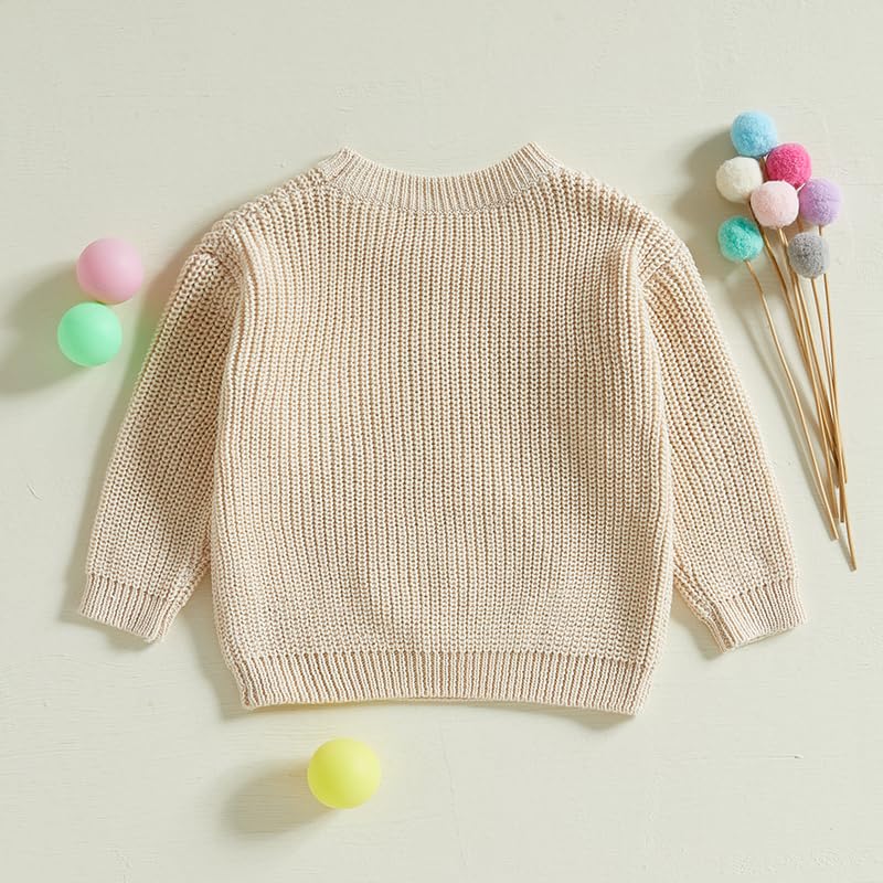 Newborn Baby Boy Girl Golf Outfit Sweater Letter Pullover Top Long Sleeve Knit Sweatshirt Fall Winter Clothes4
