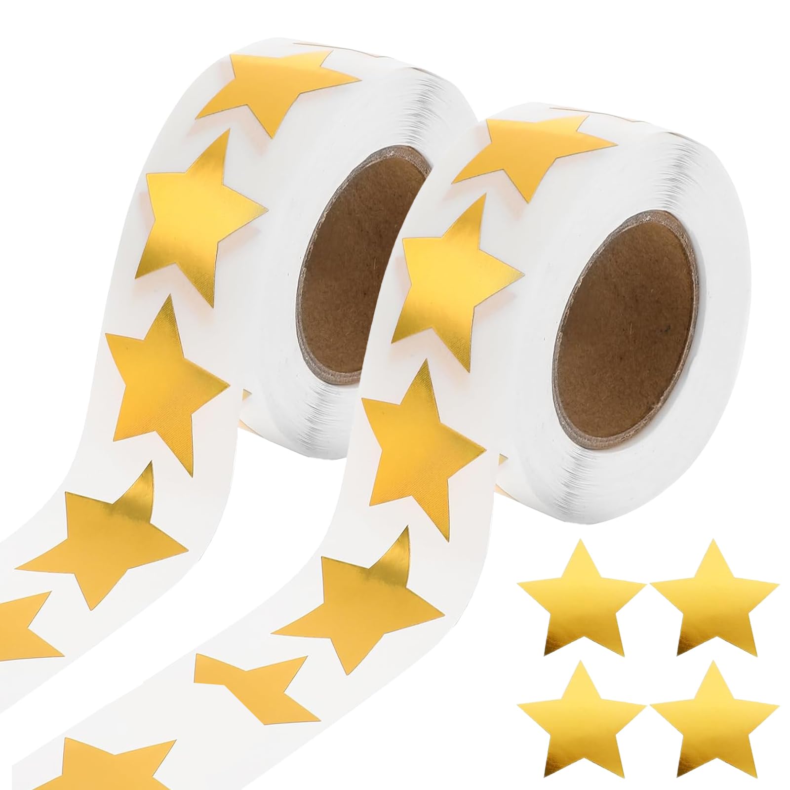 1000 pegatinas de estrellas doradas con estrellas en rollo de recompensa para manualidades para Navidad, decoración de Navidad, decoración de regalo, manualidades, brillante en dorado