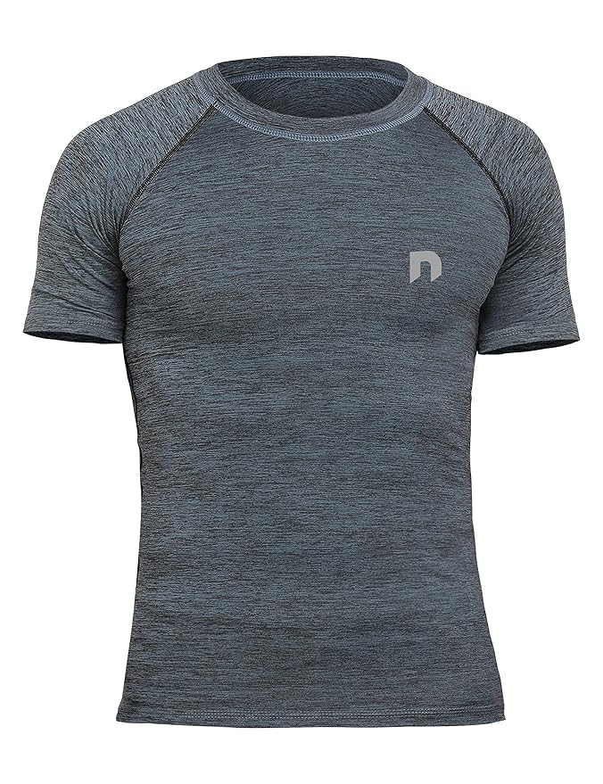 Men's Nylon Compression Half Sleeve T-Shirt Top-image-16