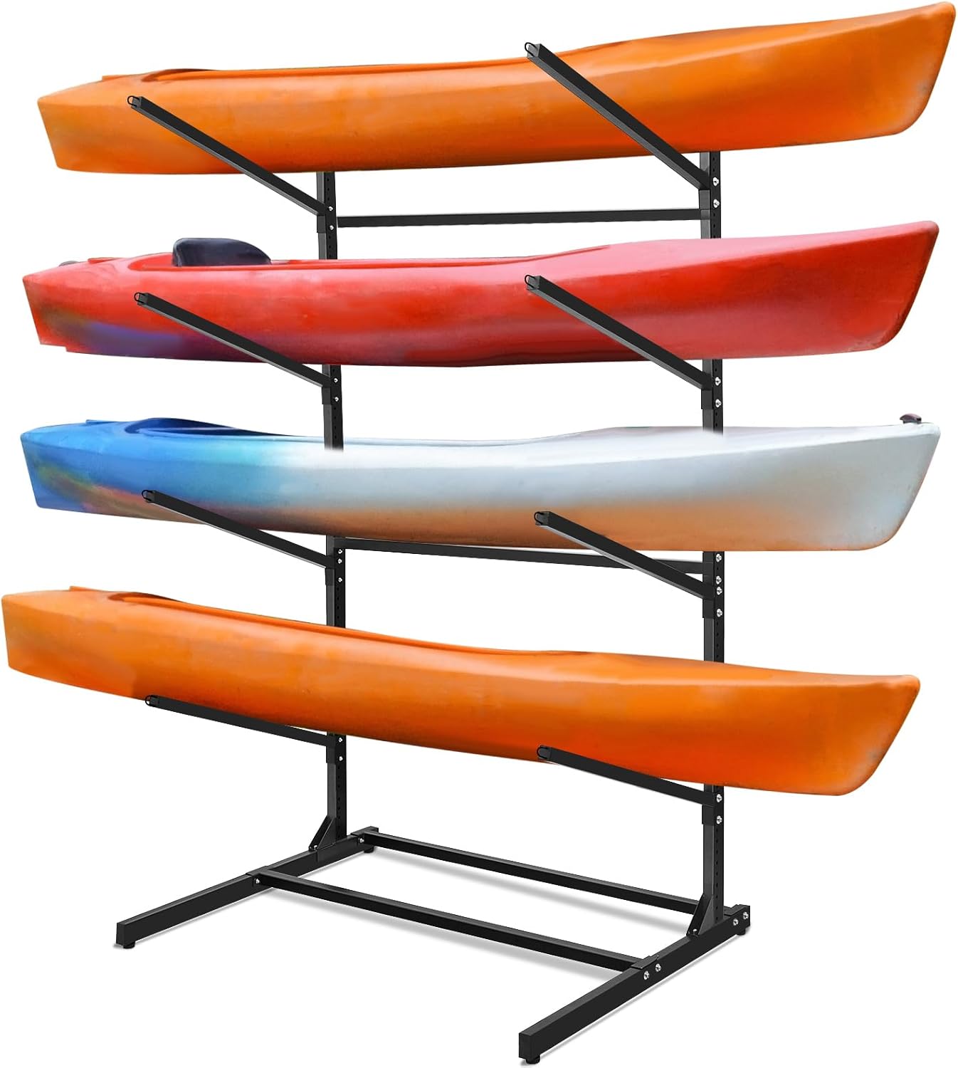Gisafai Kayak Storage Rack Freestanding Kayak Rack Adjustable Kayak Stand Heavy Duty Weatherproof Outdoor Surfboard Storage Rack for Kayaks, SUPs, Canoes Paddleboards Gisafai Kayak Storage Rack Freestanding Kayak Rack Adjustable Kayak Stand Heavy Duty Weatherproof Outdoor Surfboard Storage Rack for Kayaks, SUPs, Canoes Paddleboards