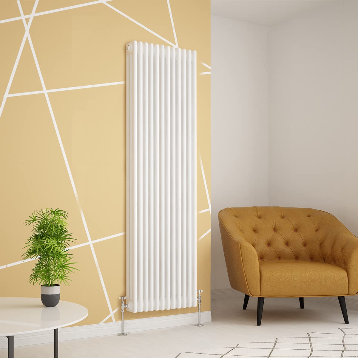 Warmehaus Traditional Radiator 3 Column White Vertical 1800x560mm