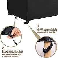 Vista 3 de Cubierta para caja de cubierta impermeable resistente al agua, caja de almacenamiento para patio, con cremallera, funda de banco otomano