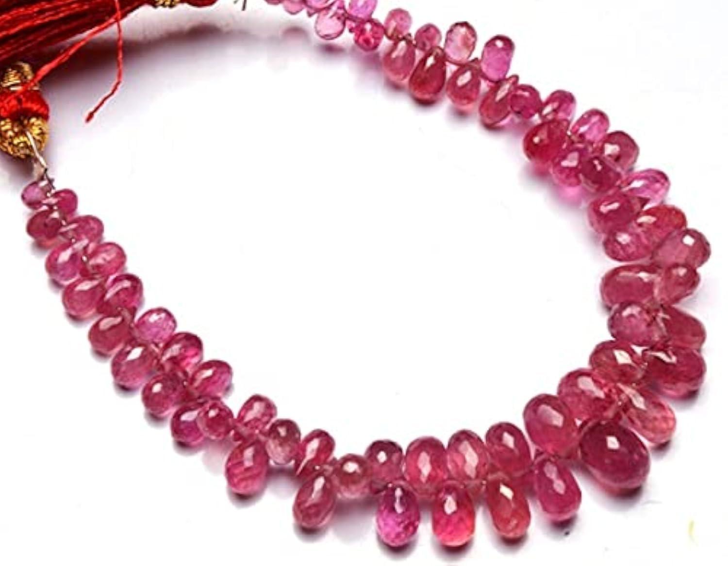 Saphir rose naturel haut de gamme en briolettes facettées précieuses LKBEADS
