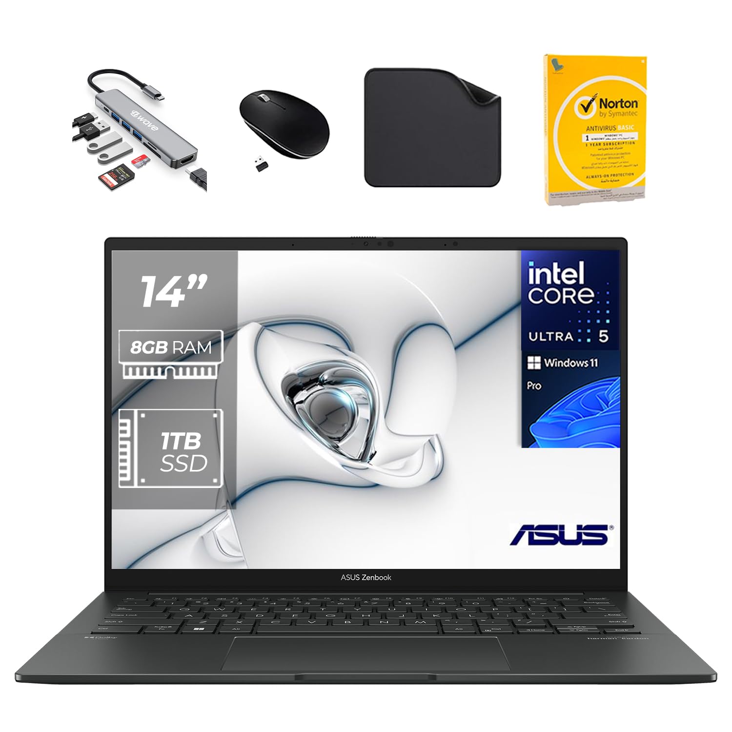 ASUS Business Laptop ZenBook Q415 - Intel Ultra 5-125H, 8GB DDR5, 1TB SSD, 14