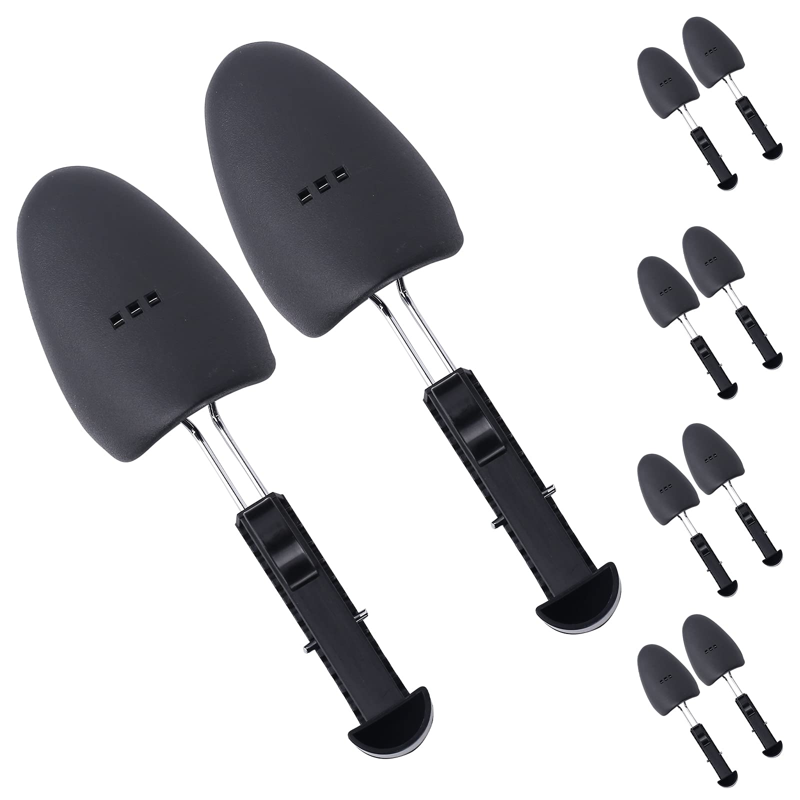 YOLOPLUS+Plastic Shoe Stretcher Adjustable Shoe Trees for Men, Portable Shoe Tree Shaper Stretchers Holder, 5 Pair Black